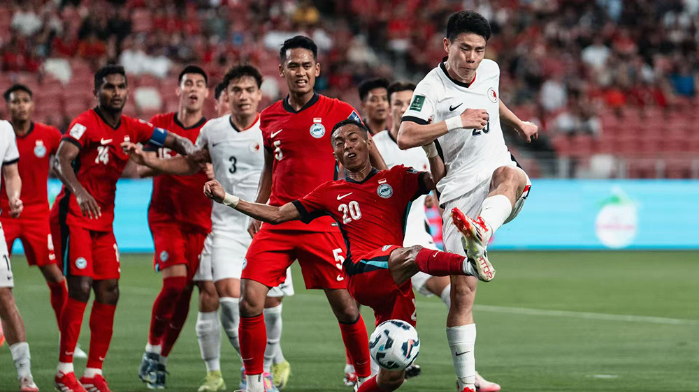 安永佳頭槌中楣不入 港足作客新加坡互交白卷