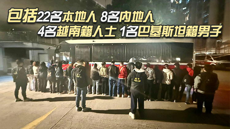 警方深水埗搗非法百家樂賭檔 拘捕35人