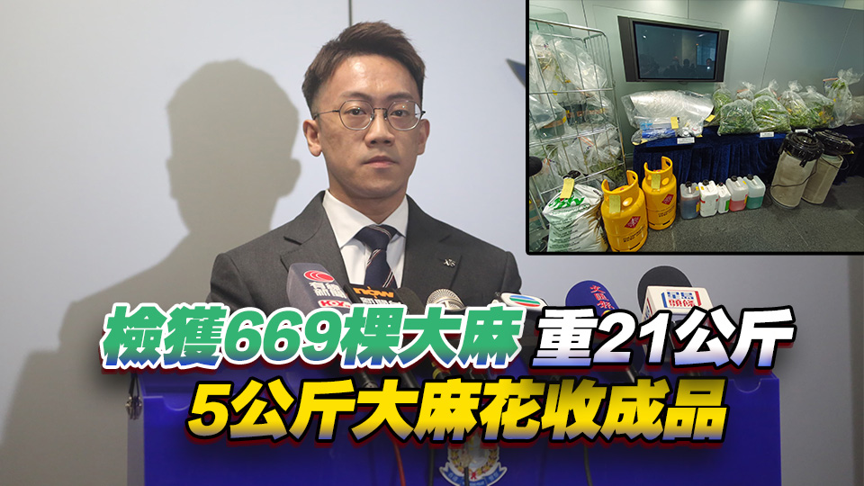 警方打鼓嶺搗破村屋大麻種稙場 拘2人 檢值500萬元大麻