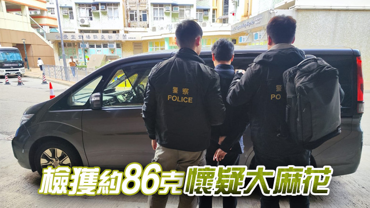 警方將軍澳反毒品行動 拘一男檢2.2萬元大麻花