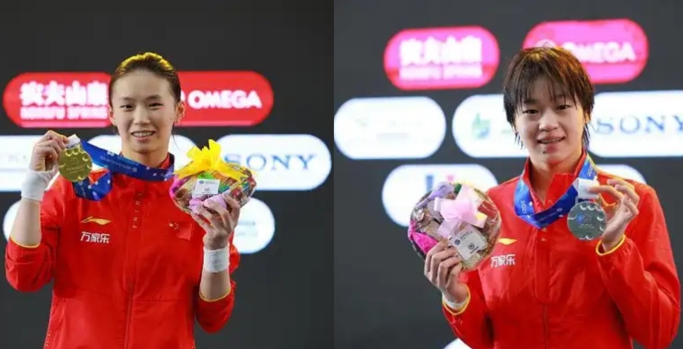 祝賀！陳芋汐全紅嬋包攬跳水世界盃女子10米台冠亞軍