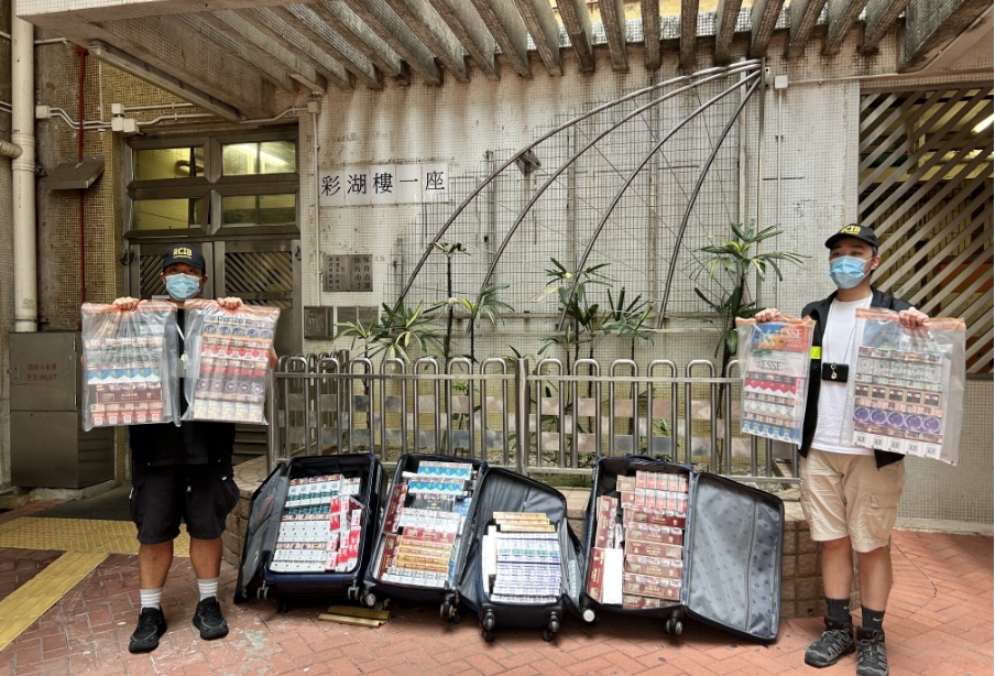 海關破上水貯存倉檢近百萬元私煙 兩外傭利用僱主公屋單位收貨被捕