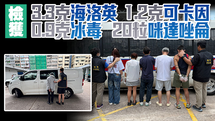 警方旺角搗破毒窟 拘捕6人 檢值4900元毒品