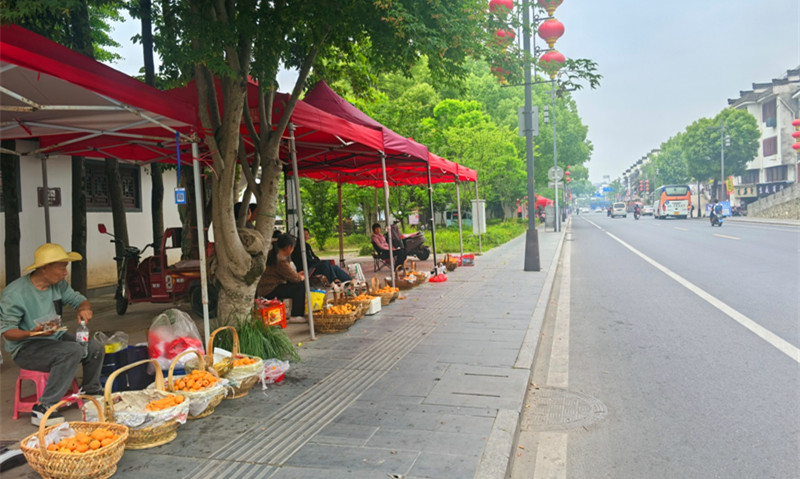 皖歙縣：臨時攤點 暖心助農