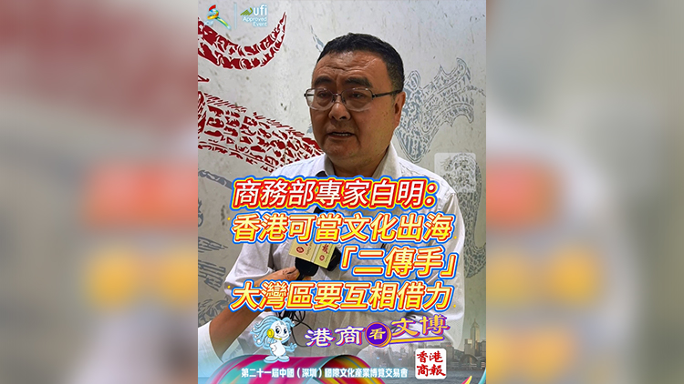 有片丨商務部研究院白明：香港可當文化出海「二傳手」 大灣區要互相借力
