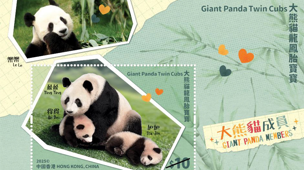 香港郵政下半年將發行5套特別郵票 「大熊貓龍鳳胎寶寶」成亮點