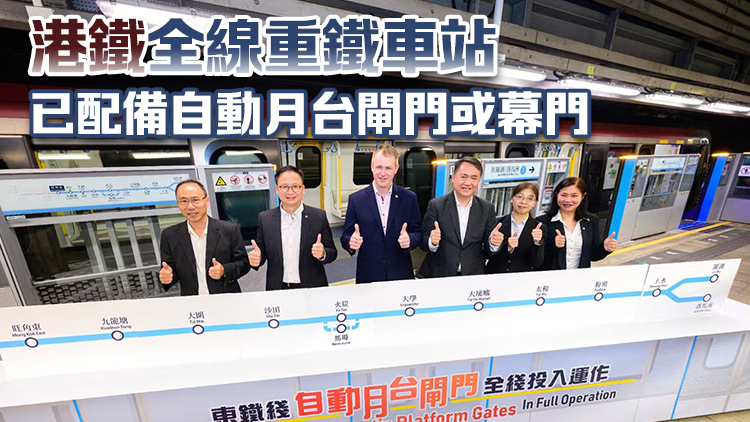東鐵線旺角東月台閘門安裝工程竣工 港鐵：提前約6個月完成