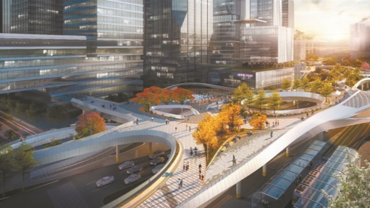 廣州琶洲西區濱江立體平台主體合龍