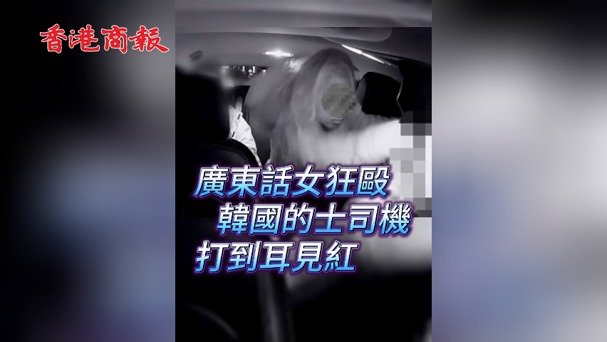 有片丨廣東話女狂毆韓國的士司機 打到耳見紅