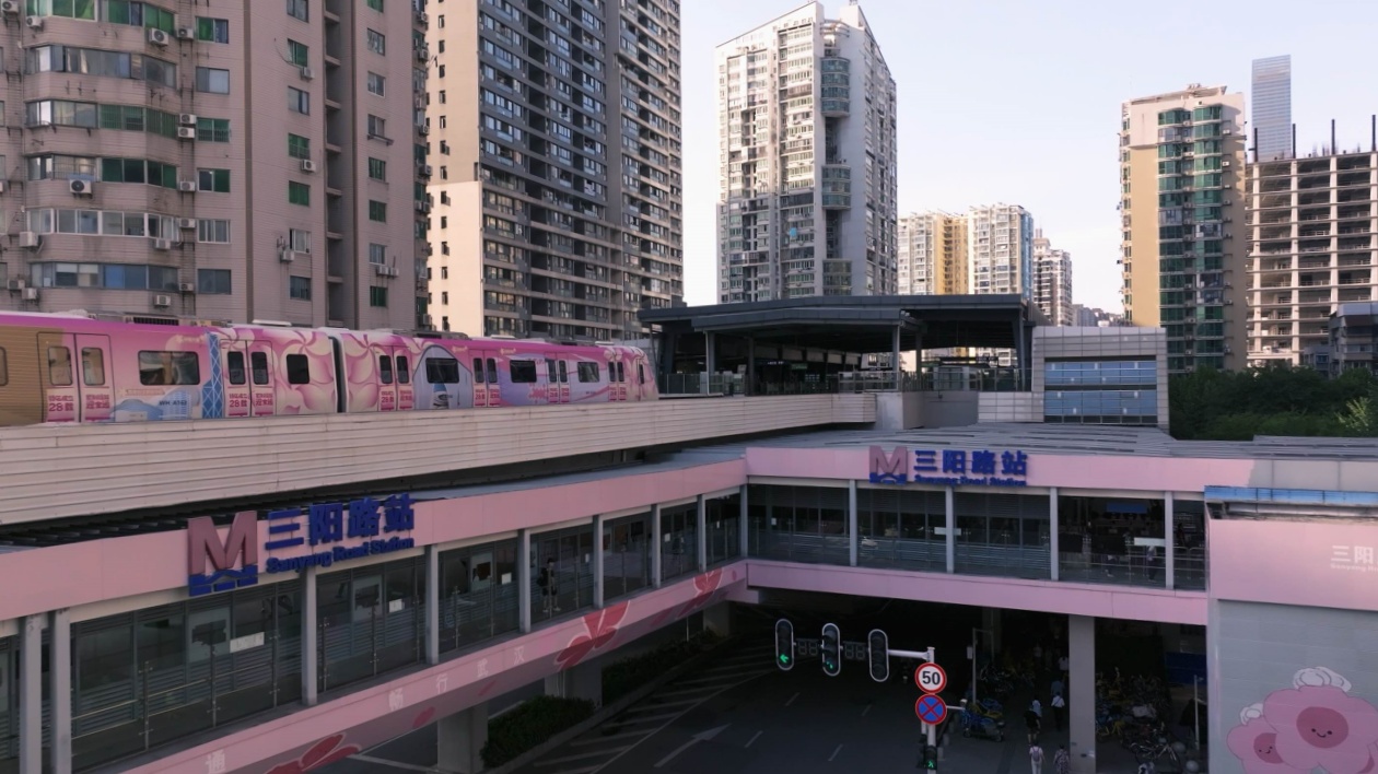 香港特區成立28載迎全運 紫荊花綻放江城地鐵