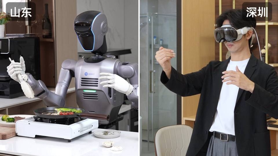越疆發布人形「遠程存在」技術：1800 公里外精準操控煎牛排