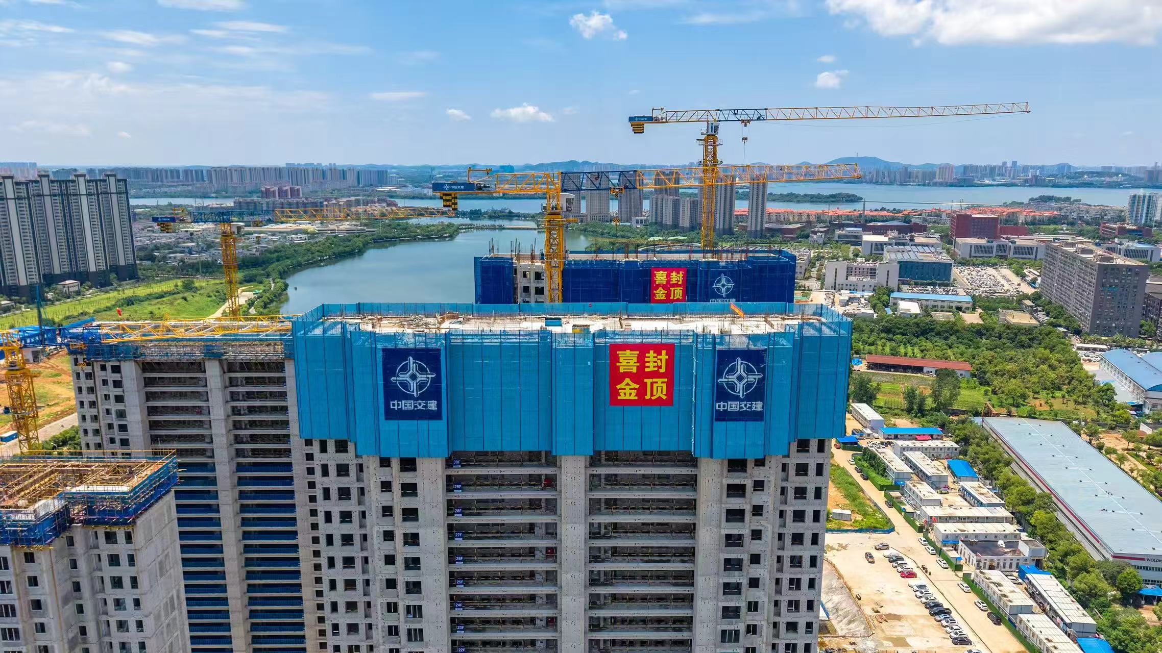 武漢湖畔捌號項目一期工程全面封頂