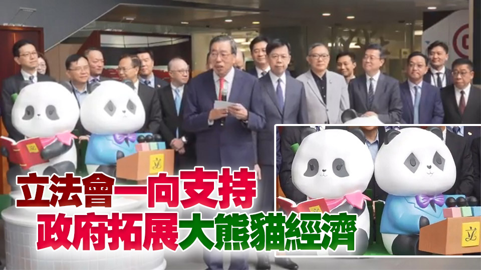 立法會大熊貓雕塑歡迎儀式 梁君彥：料成人氣打卡熱點