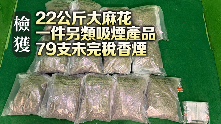 海關機場拘捕2名曼谷抵港男子 檢值440萬元懷疑大麻花