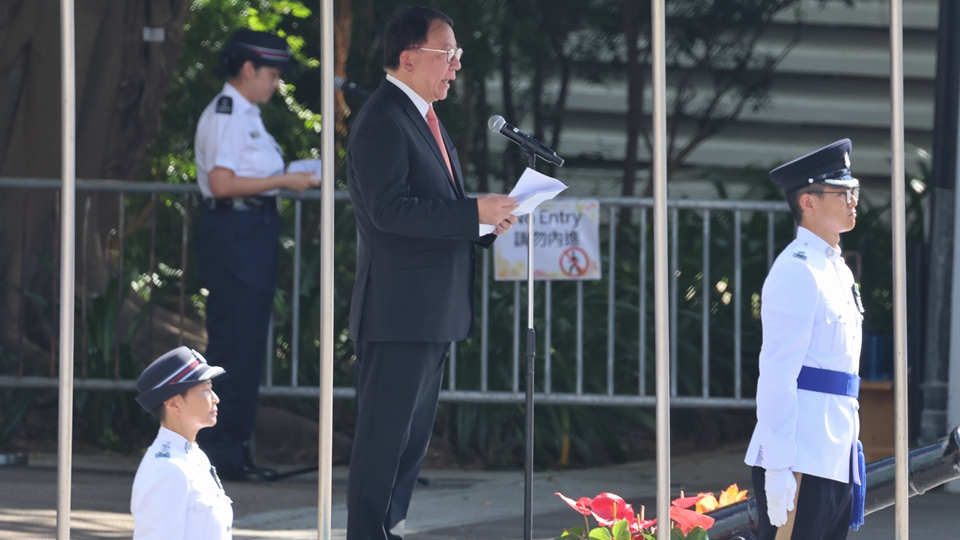 香港警察學院舉行結業會操 陳國基結業督察及警員提出四點期盼