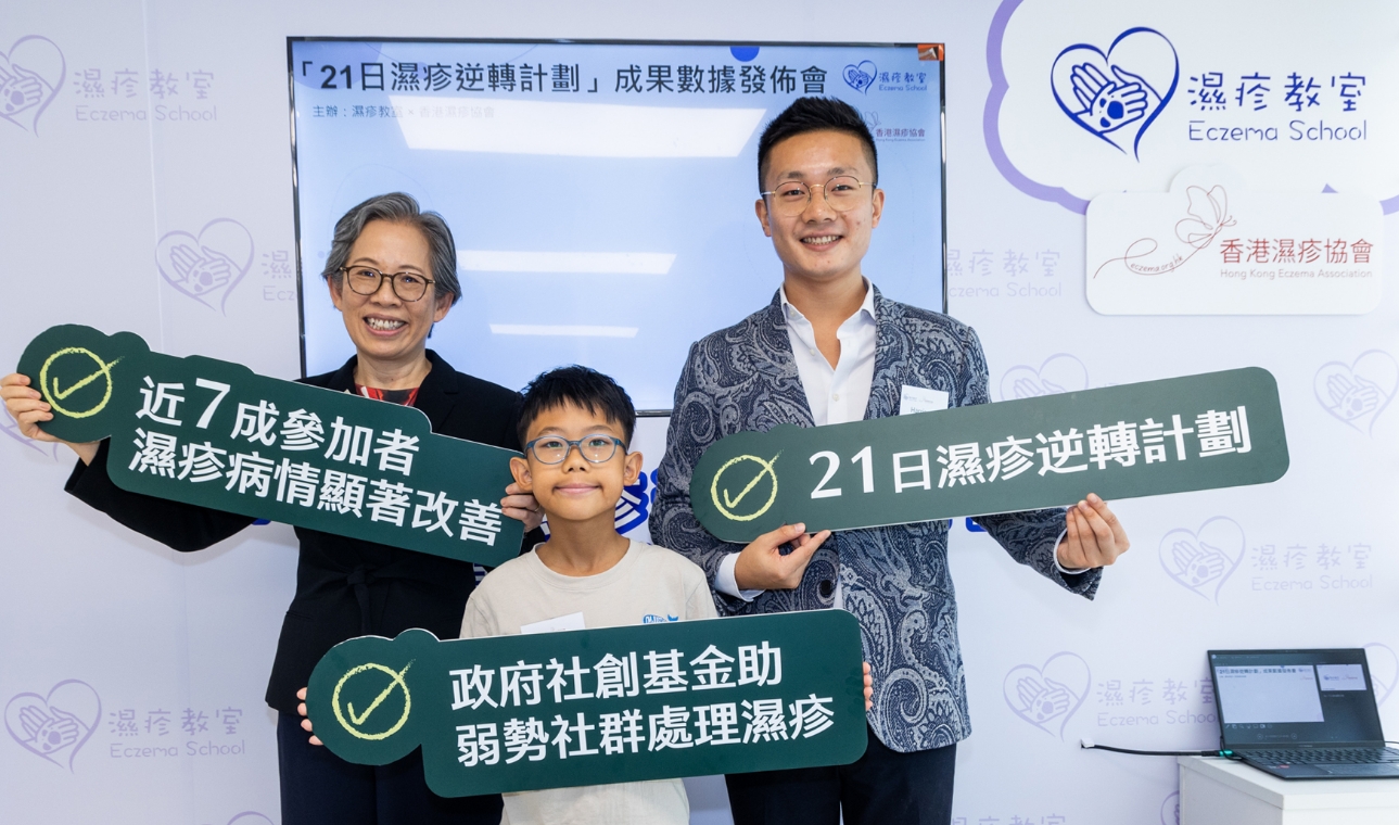 濕疹教室「21日濕疹逆轉計劃」公布結果 逾七成患者改善症狀