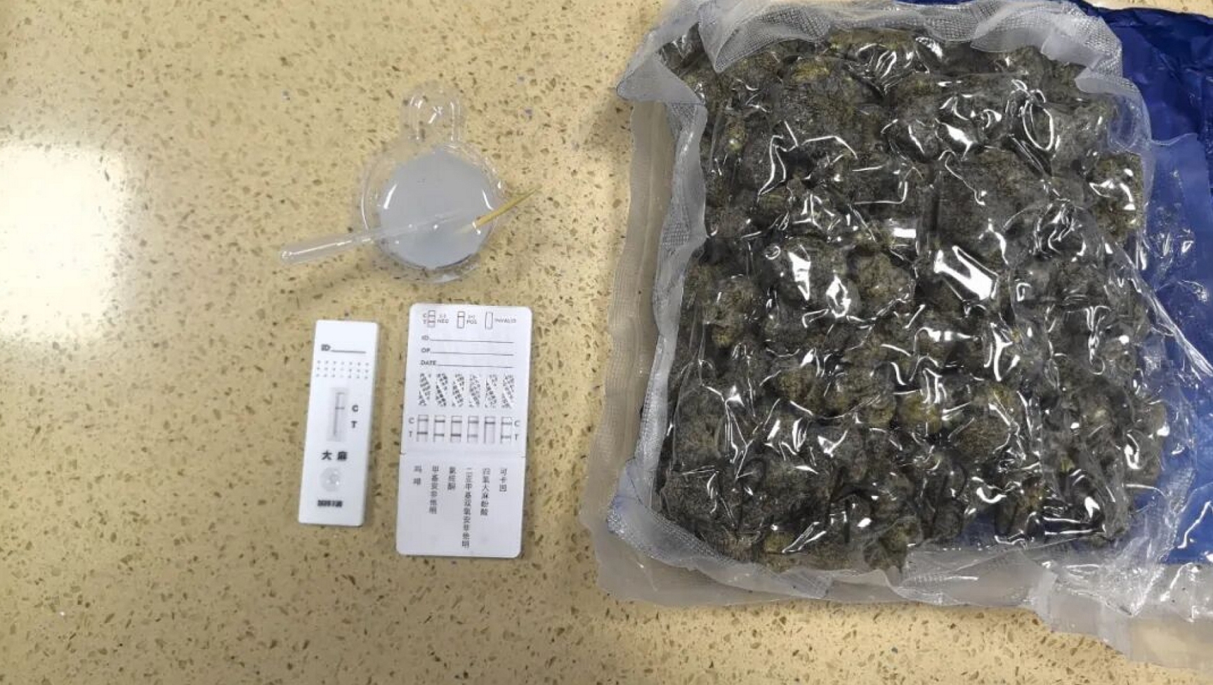 有片丨深圳郵局海關揭毒包裹 檢2560.4克大麻
