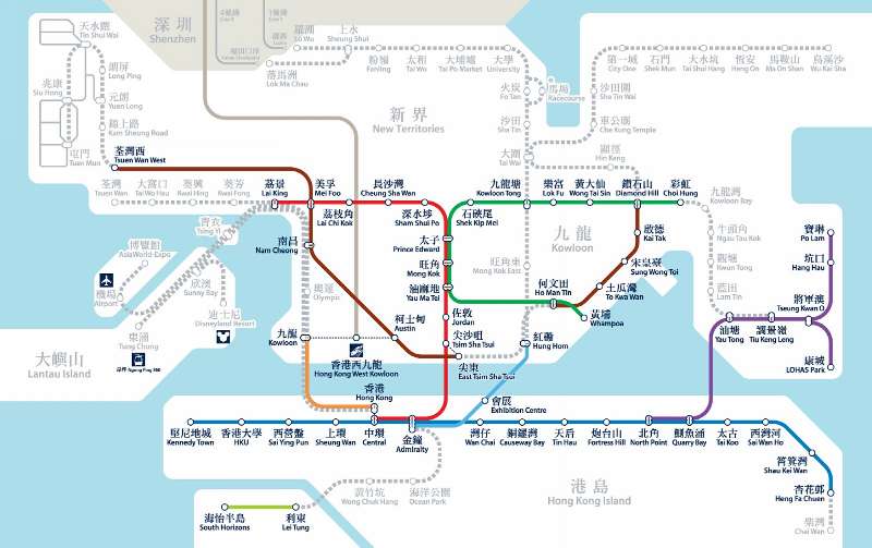 8號烈風或暴風信號下 港鐵列車最新安排