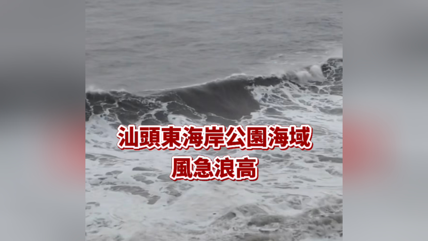 有片丨汕頭東海岸公園海域風急浪高