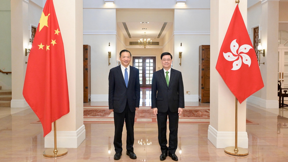 李家超晤央視總台台長慎海雄 就加強與總台傳播領域合作交流意見