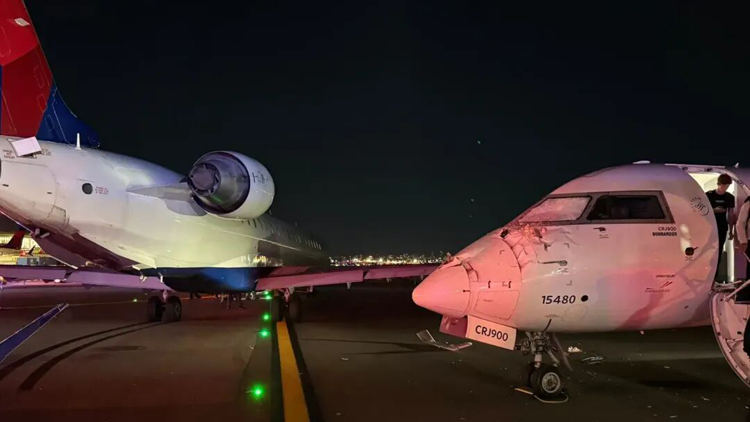 達美航空旗下兩客機在紐約一機場發生碰撞事故 一人受傷