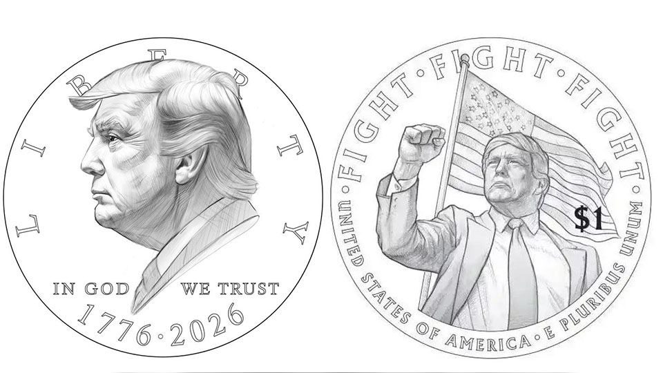 美國將發行印有特朗普頭像的1美元硬幣？初稿曝光