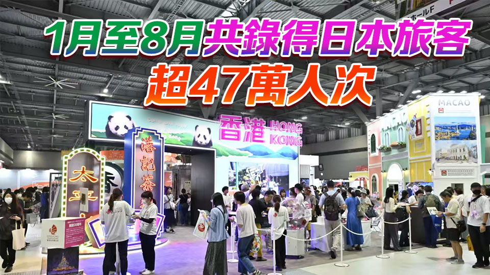 旅發局：首8個月訪港日本旅客量按年升35% 成升幅最高短途客源市場