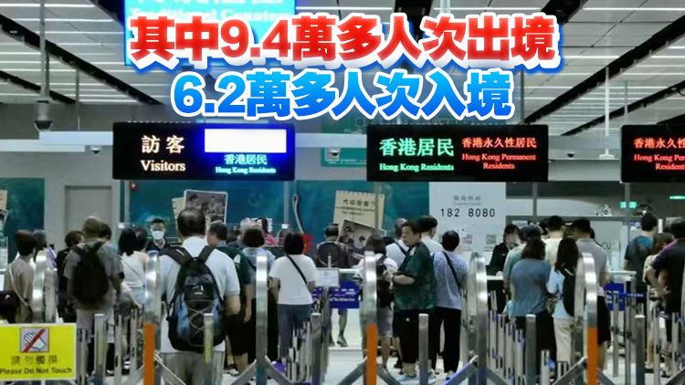 入境處：截至10·7早上10時共15.7萬多人次出入境