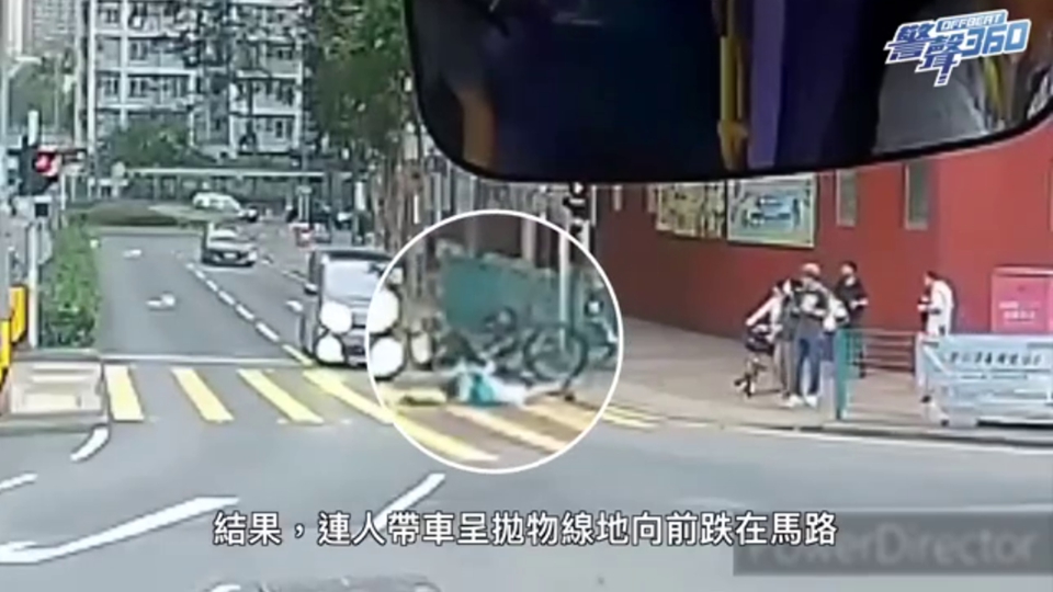 有片｜行人路踏單車屬違法 警籲市民遵守交通規則