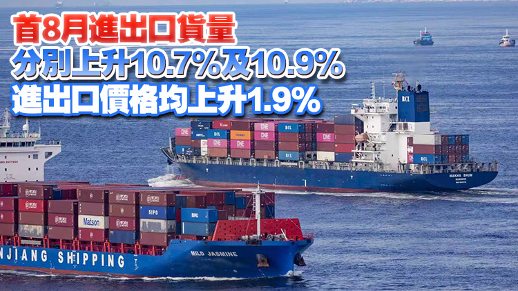 本港8月商品進出口貨量分別增長9.7%及12.4% 進出口越南貨量飆升