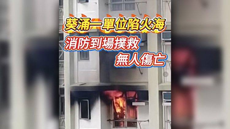 有片〡葵涌梨木樹邨閉門失火 消防救熄無人受傷