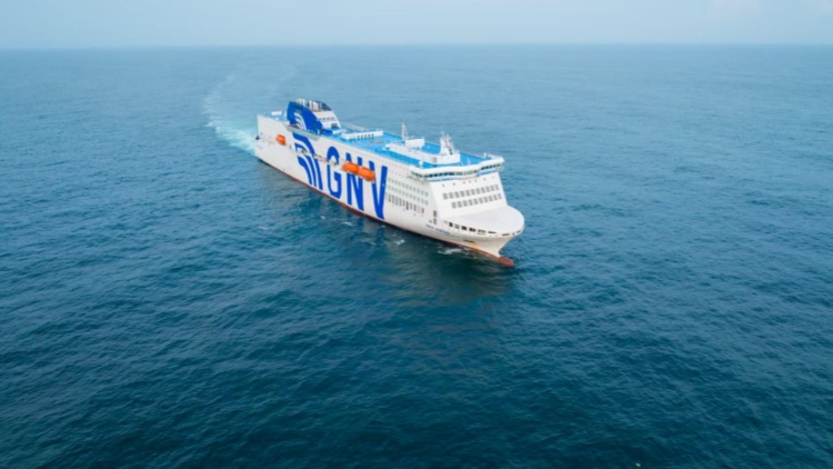 我國首艘自研大型出口雙燃料客滾船在廣州南沙交付