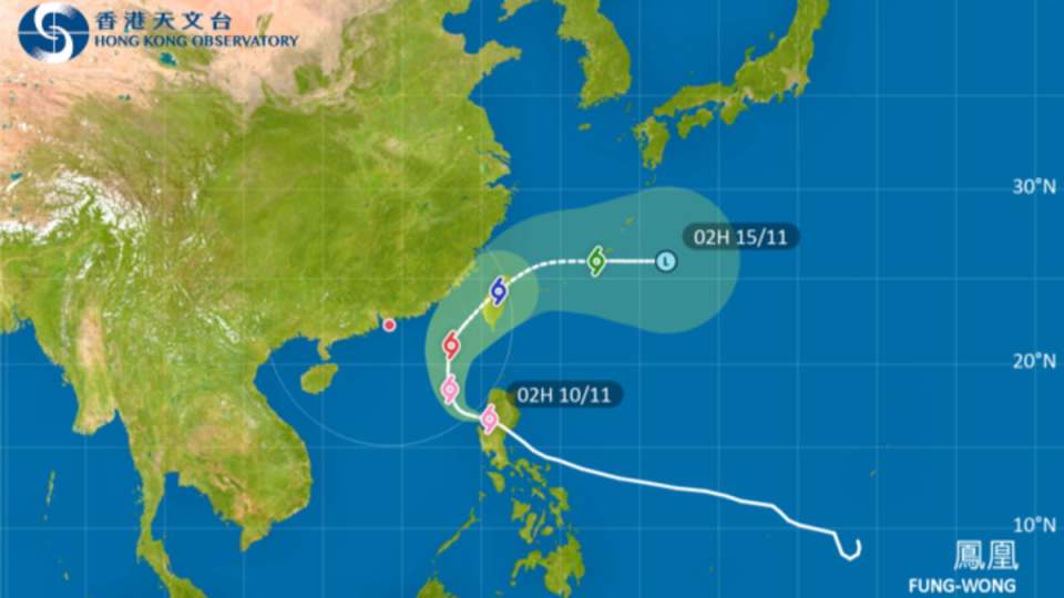 「鳳凰」已進入本港800公里 天文台：10日12時20分發1號風球