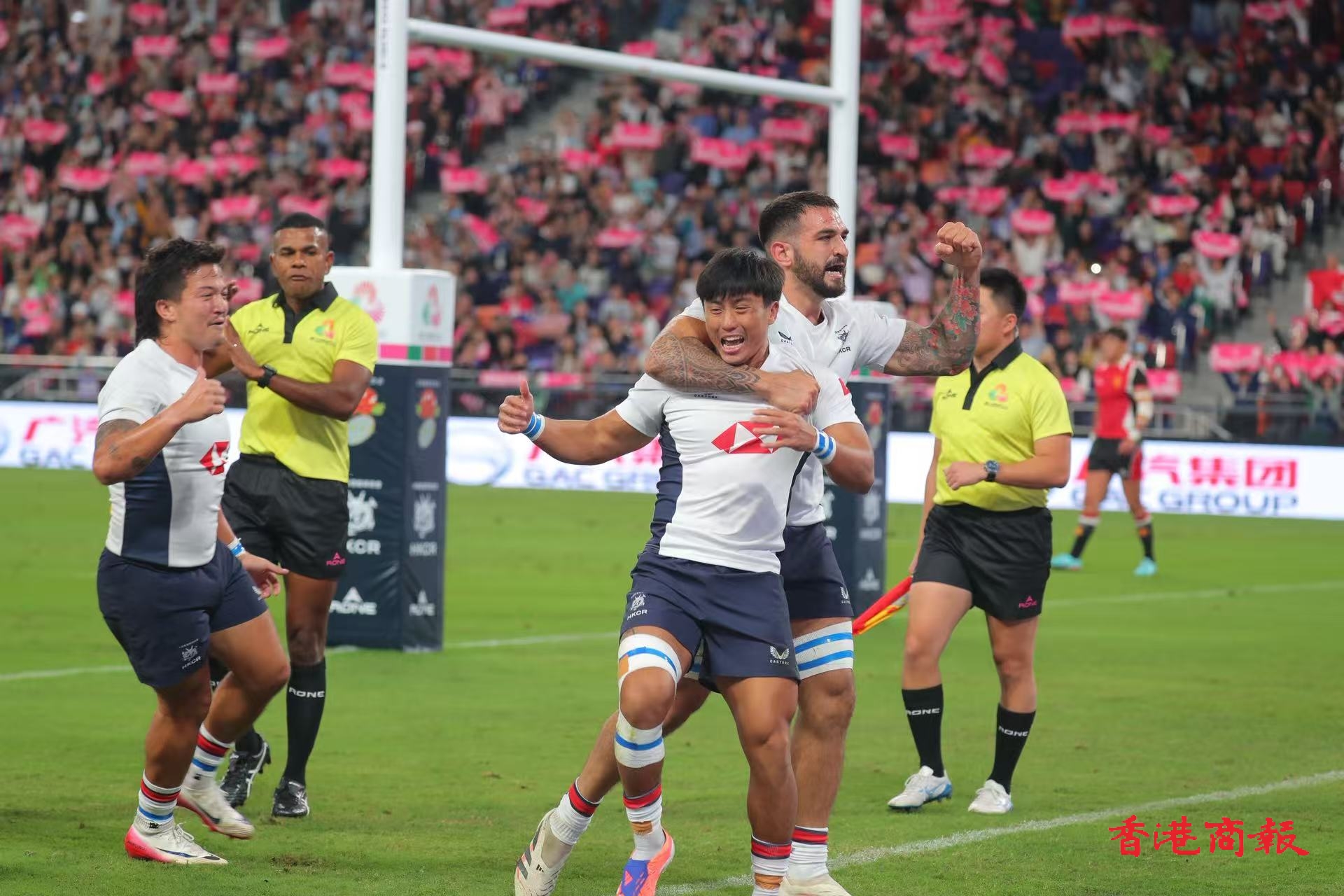 教大祝賀香港男子七人欖球隊十五運會奪金