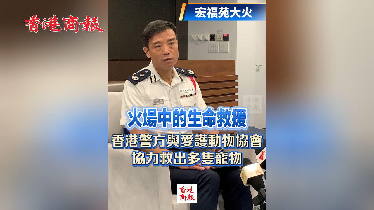 有片丨【宏福苑大火】香港警方與愛護動物協會協力救出多隻寵物
