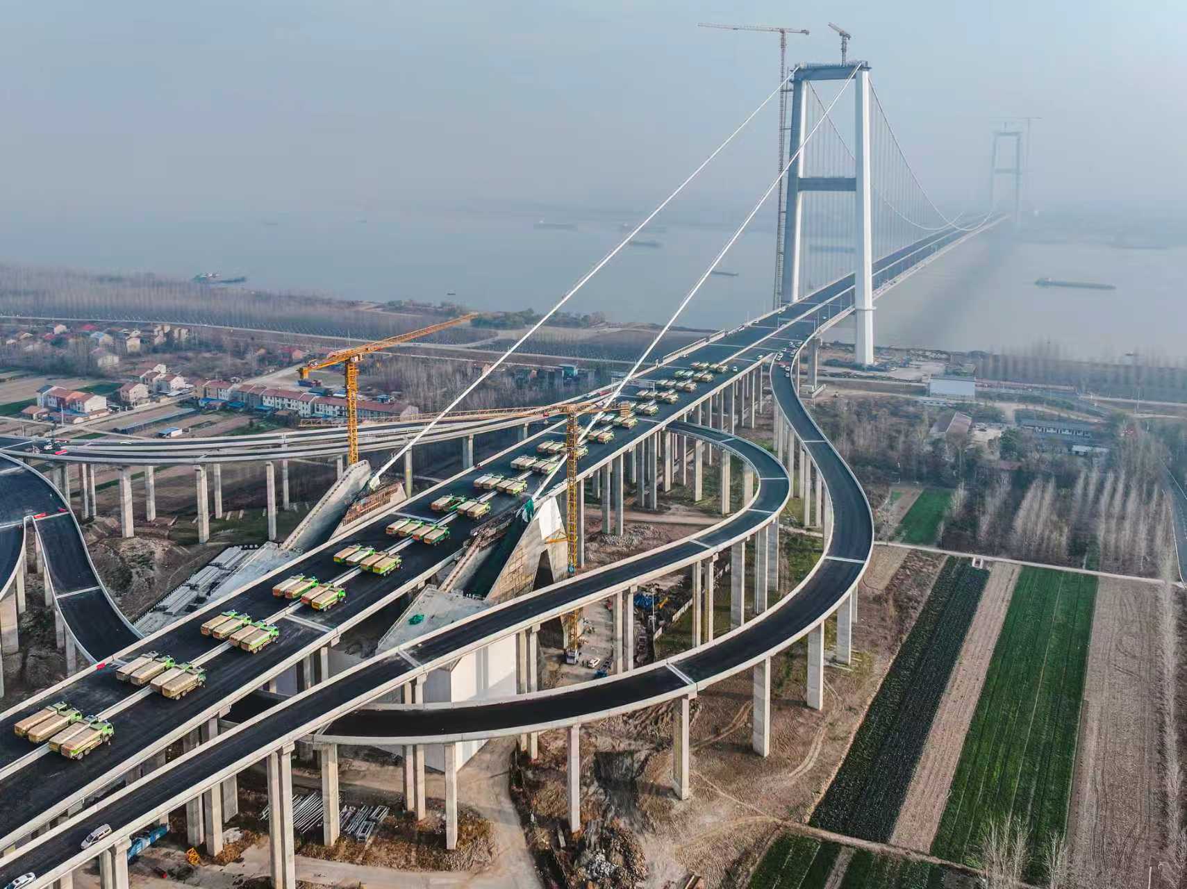 武漢雙柳長江大橋荷載試驗圓滿完成