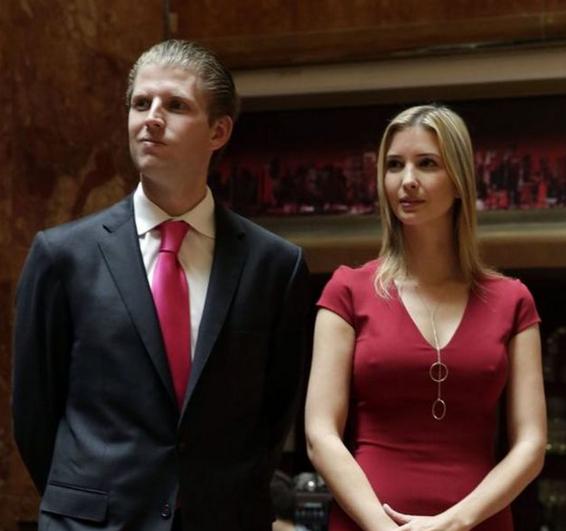 特朗普兒子艾瑞克和女兒伊萬卡(AP資料圖片)