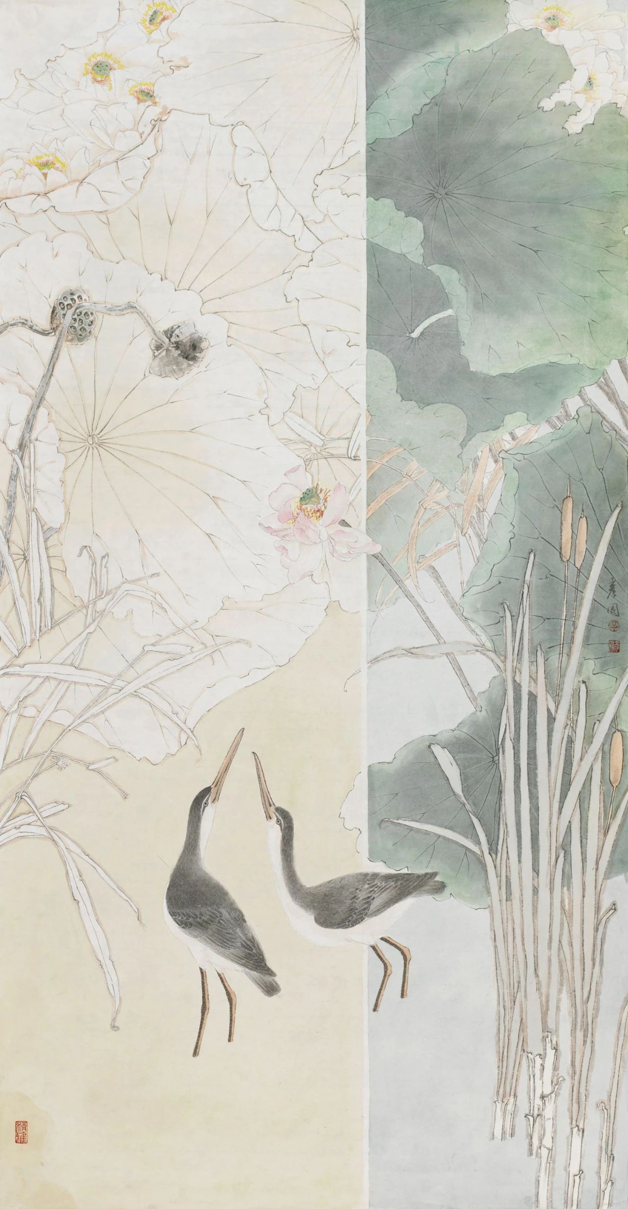 丁彥國 《碧池清影》 136cm×68cm 紙本設色 2022.jpeg