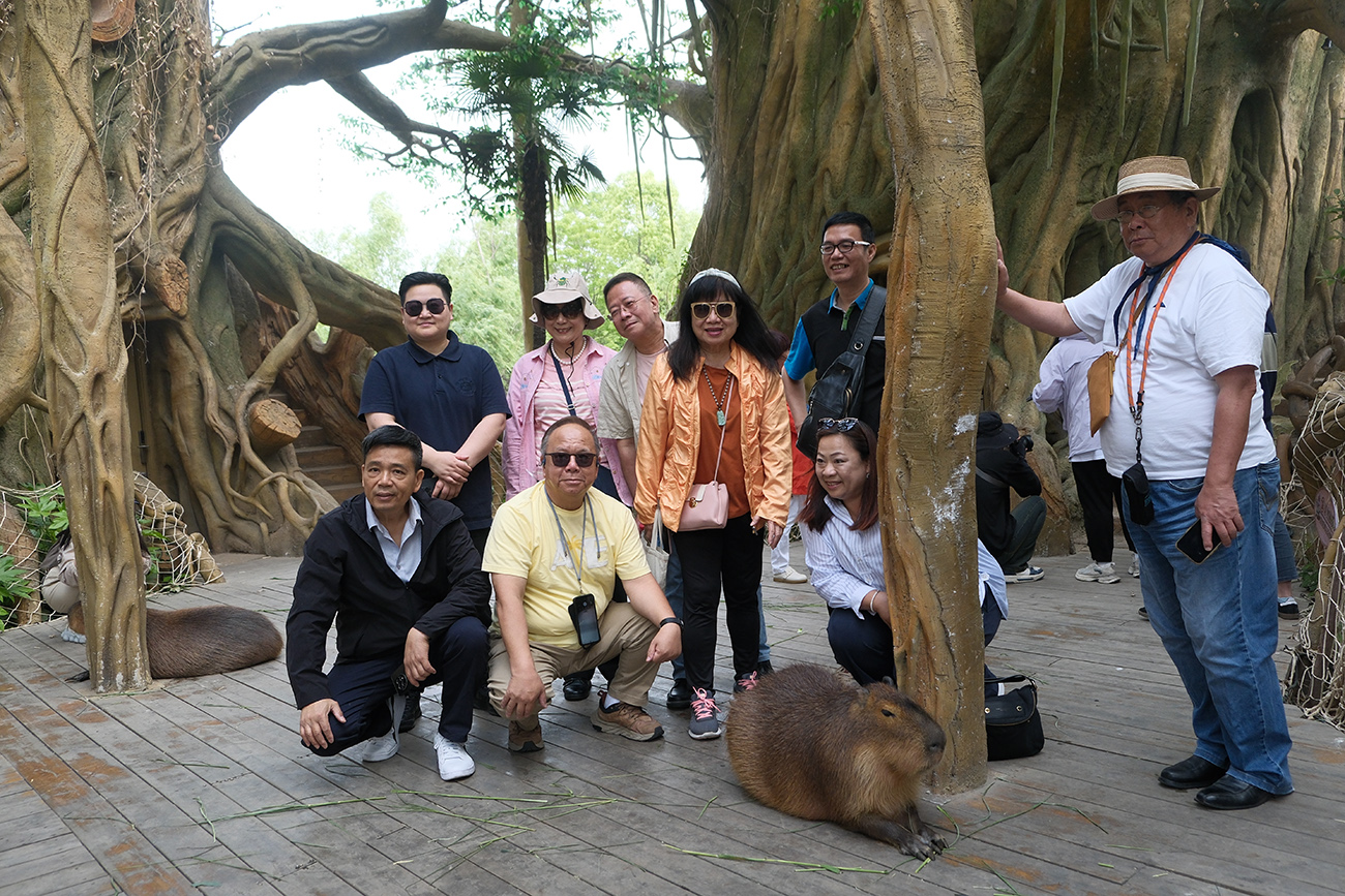 圖2：香港旅遊業界高層一行在南通森林野生動物園考察。.JPG